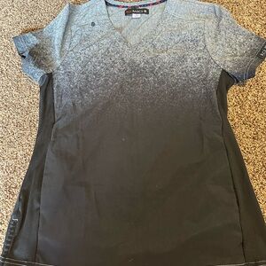 Koi Black and Gray Short Sleeve Scrub Top